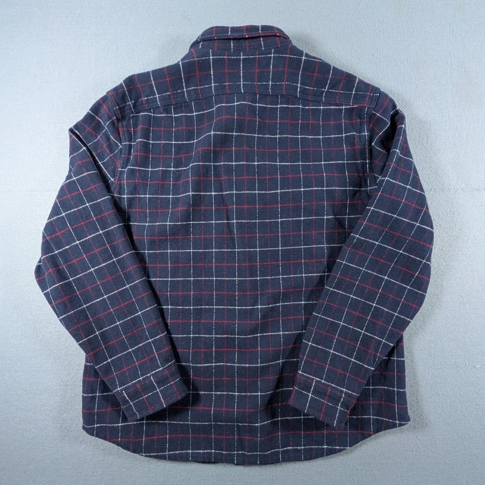 J. Crew Oarsman Thick Flannel Shirt Mens XL Windowpane‎ Plaid Long Sleeve